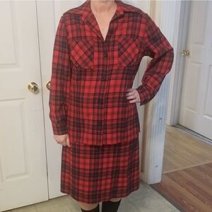 Vintage Pendleton Red plaid Virgin wool 2 …
